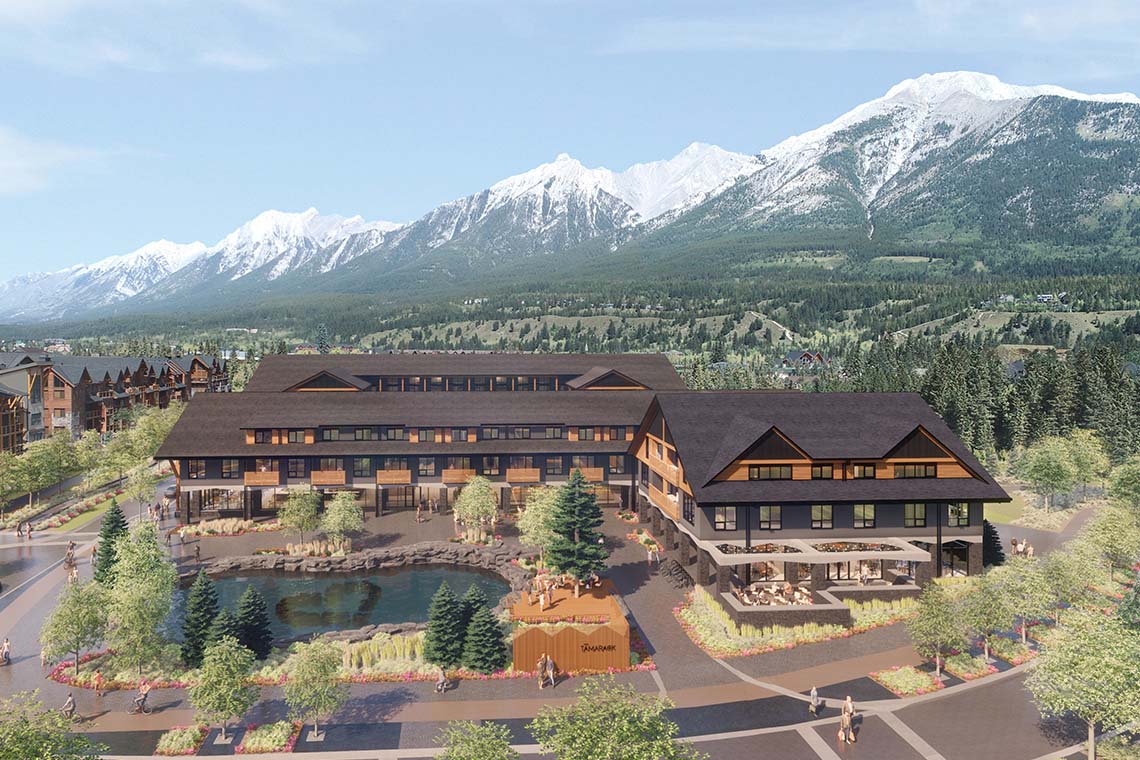 The Beat, a new community square with skating pond, restaurants, grocery, and patio next to the sold-out Tamarack Lodge is attractive to buyers at Black Swift Lodge. 