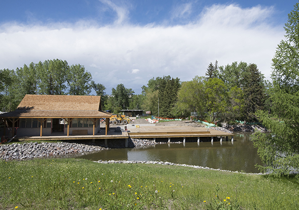 Post-flood construction at Bowness Park Post-flood construction at Bowness Park