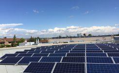 A solar roof on top of the Southland Leisure Centre.