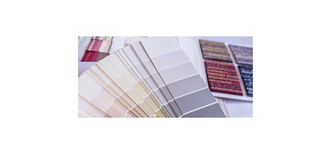 Interior design  color samples plan with   fabric swatch