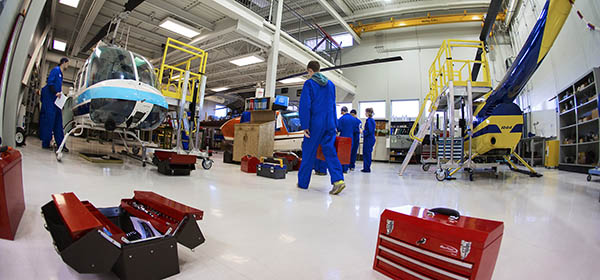 SAIT Polytechnic's Art Smith Aero Centre at the Calgary International Airport  is used to teach three full-time programs in the institute’s school of transportation. Photo courtesy SAIT Polytechnic