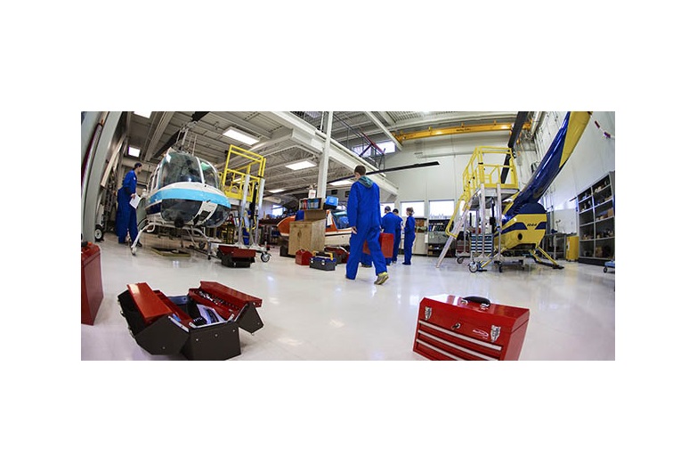 SAIT Polytechnic's Art Smith Aero Centre at the Calgary International Airport  is used to teach three full-time programs in the institute’s school of transportation. Photo courtesy SAIT Polytechnic