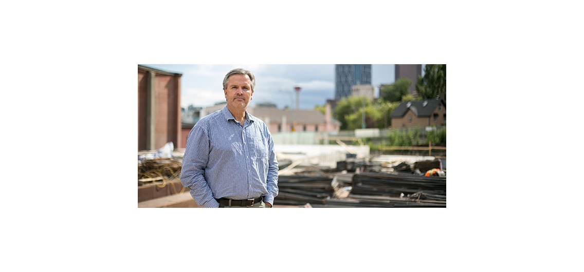 Gary Beyer, president of The Providence Group, outside the company's V & V (Victory&Venture) project in Bridgeland, which offers units as small as 470 square feet. Photo by Michelle Hofer/For CREB®Now