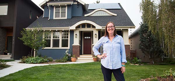 Paula McGarrigle’s Marda Loop home contains an assortment of features designed to make it as energy efficient and “green” as possible. On the EnerGuide 0-100 scale, which measures a home’s energy performance, McGarrigle’s home has a rating of 86. Photo by Adrian Shellard, for CREB®Now