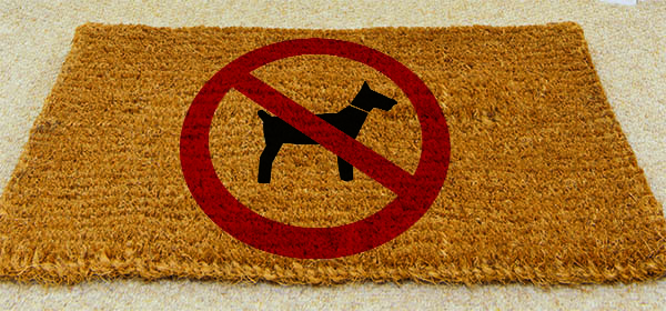 No dogs welcome mat