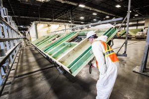 In 2011, Landmark opened the world's largest, fully mechanized manufacturing housing facility, which has allowed the company to cut greenhouse gas emissions by more than five tonnes per home. Photo courtesy Landmark Group of Companies. In 2011, Landmark opened the world's largest, fully mechanized manufacturing housing facility, which has allowed the company to cut greenhouse gas emissions by more than five tonnes per home. Photo courtesy Landmark Group of Companies.