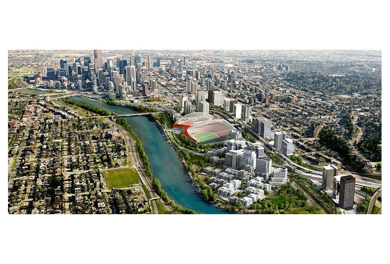 CalgaryNEXT would include a 
19,000 seat arena/event centre and a 30,000-seat ‘multi-sport fieldhouse stadium.'