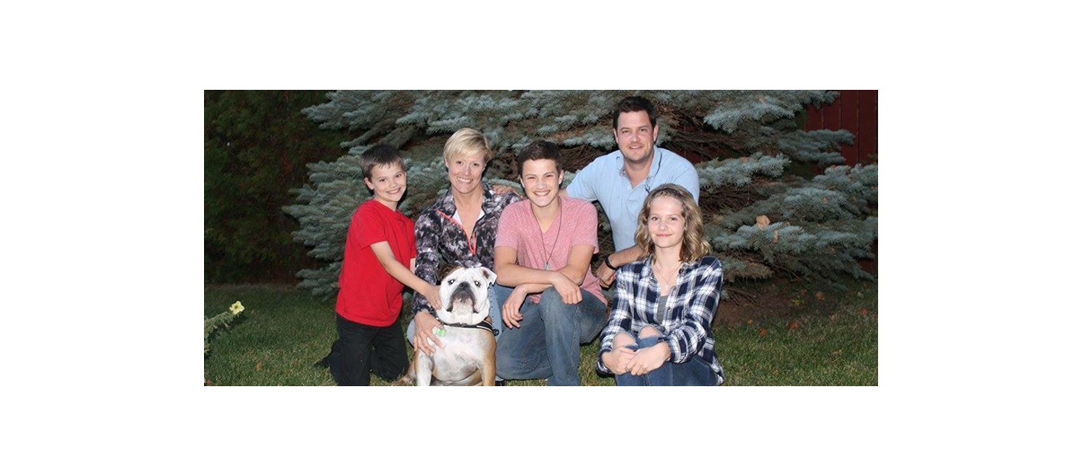 Ronaele and Darin are pictured with their kids, from left, Graham, 9, Carson, 14, and Grace, 12. The family expects to be matched with a child from Haiti later this year. Photo courtesy Ronaele Pound.