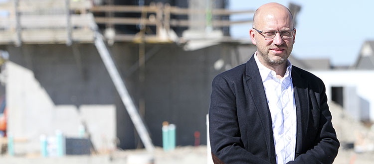 Westmark Holdings general manager Paul Gerla envisions the Cooper's Town Promenade commercial area that's current being developed will be vibrant, functional open-air plaza to harmonize with existing community. Photo by Carl Patzel/For CREB®Now