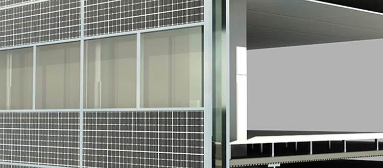 An example of a double-skin facade that could address solar challenges in multi-storey buildings., according to Caroline Hachem-Vermette, an assistant professor of architecture in the Solar Energy and Community Design Lab at the University of Calgary’s Faculty of Environmental Design. Illustration courtesy Caroline Hachem-Vermette.