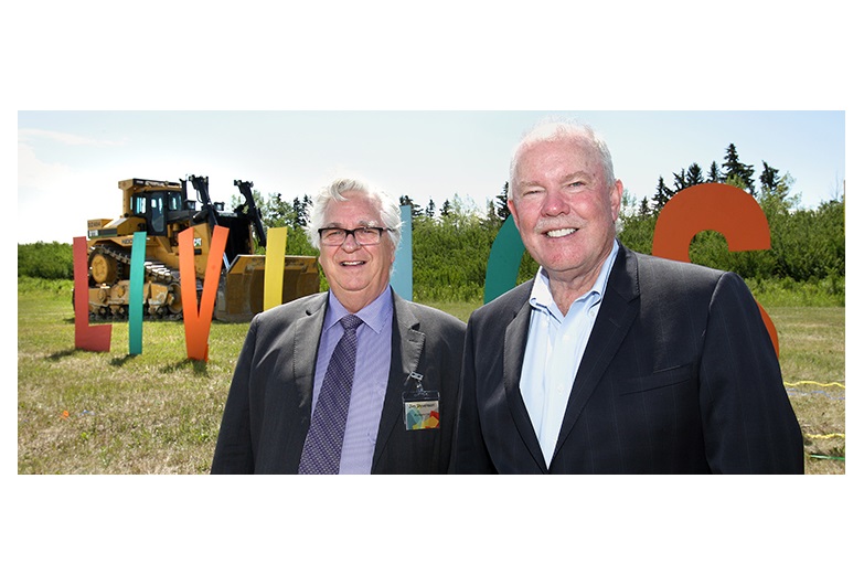 Ward 3 Coun. Jim Stevenson and Brookfield President and CEO Alan Norris were both on hand for the launch of the new Livingston community in north Calgary. Sales in the master-planned development are expected to start early next year. Photo by Wil Andruschak/for CREB®Now