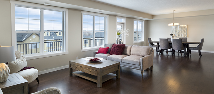 All units in Mosaic Riverstone include two-car garages, feature single-level living with spacious nine-foot ceilings and come with a choice of upper- or lower-level models. Photo courtesy Brookfield Residential.