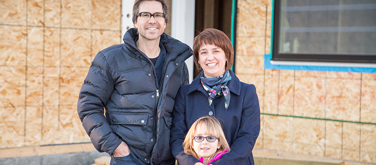 Paul and Jill Robert, pictured with their daughter, are currently building a laneway home in West Hillhurst for Jill's parents, who were looking to be closer to family. Photo by Michelle Hofer/For CREB®Now