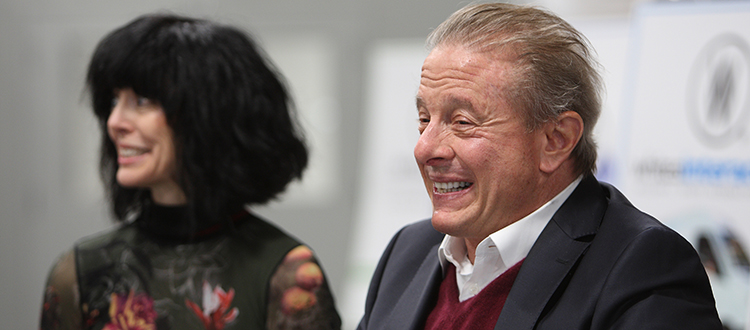 From left, Calgary Film Centre general manager Erin O'Connor and Paul Bronfman, CEO of William F. White International, which is the country’s largest TV and film industry equipment provider and the centre's main tenant. Photo by Wil Andruschak/for CREB®Now