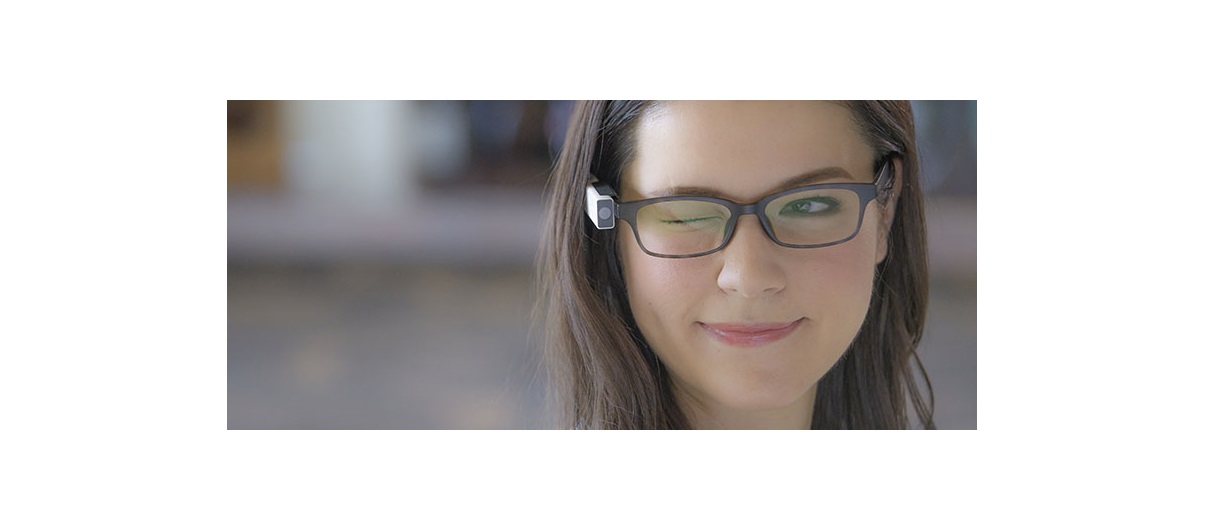 Blincam has a sensor that watches the user’s eye. When it detects an eye-wink that’s any longer than your natural blink, it takes a picture and sends it instantly via Bluetooth to a Blincam app on your smartphone. Photo courtesy Blincam