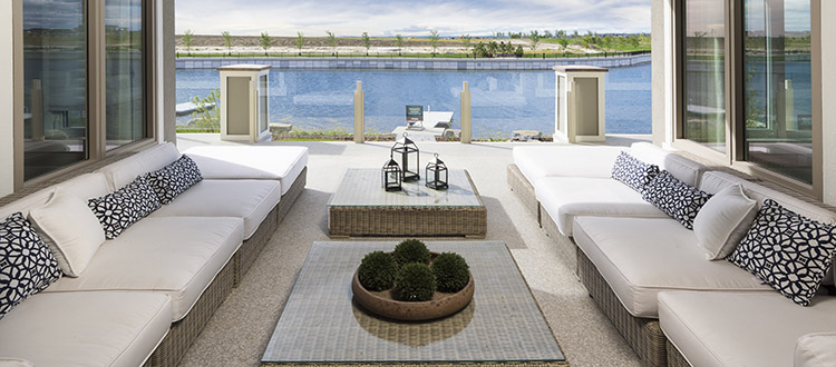 One trend in the living room is integrating the space with the exterior, say housing officials. Photo courtesy Morrison Homes
