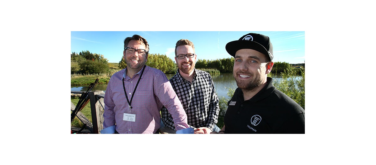 From left, James Robertson, president and and CEO of West Campus Development Trust; Ryan Moon, director of business development for Brookfield Properties; and Oliver Trutina, vice-president of Truman Homes. Photo by Wil Andruschak/for CREB®Now