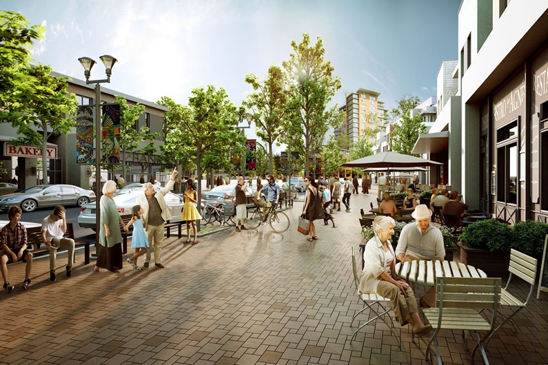 The in-the-works University District is an example of a new community that will be built around the concept of hub living.
Courtesy West Campus Development Trust