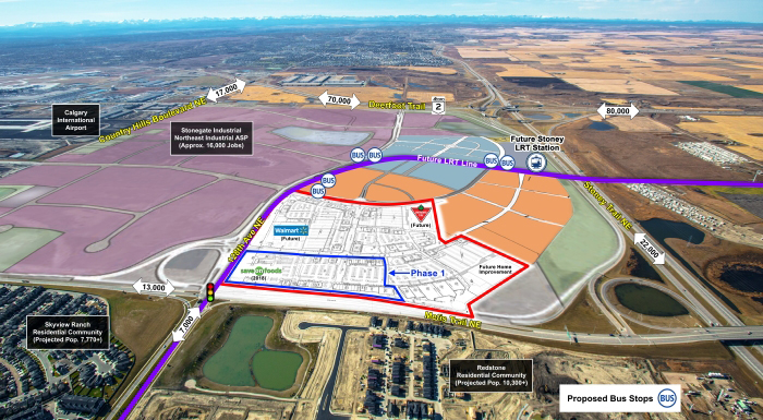 Directly north of the airport, StoneGate Landing will feature industrial space, hotels, offices and auto dealerships. Map courtesy of Northwest Atlantic