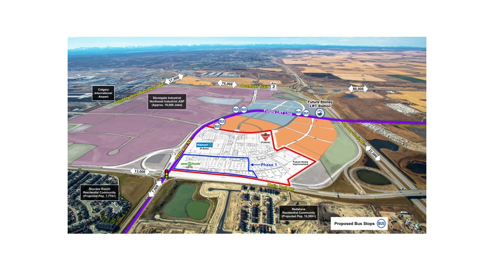 Directly north of the airport, StoneGate Landing will feature industrial space, hotels, offices and auto dealerships.  Map courtesy of Northwest Atlantic