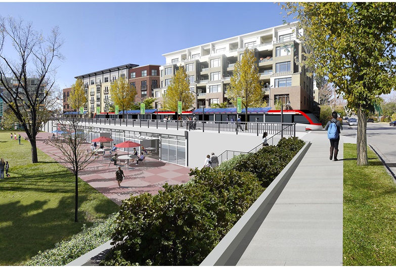 Transit-oriented development (TOD) around Green Line LRT stations could result in vibrant live, work, shop and play areas.
Courtesy City of Calgary