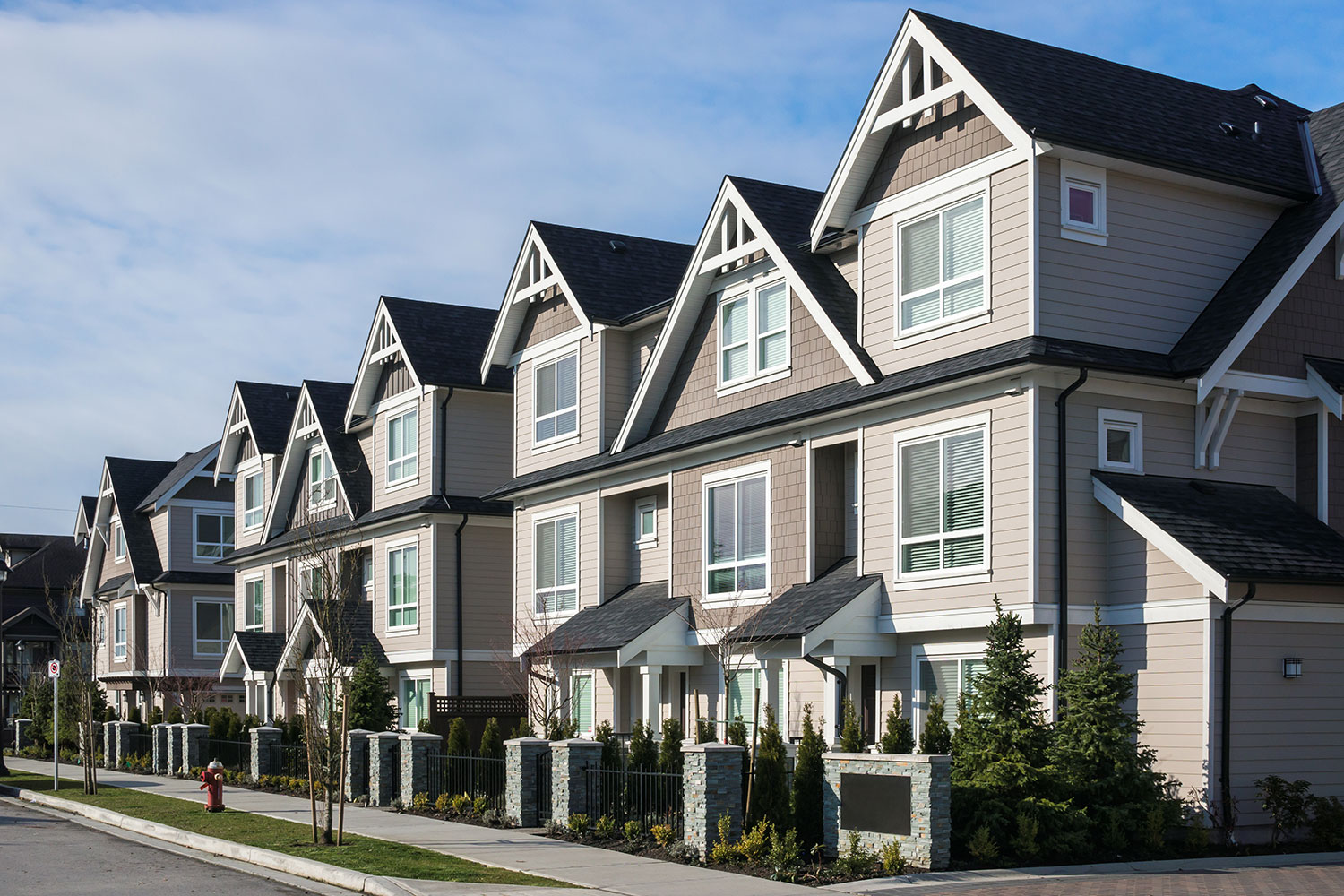 Modern-style townhomes. 
Getty Images