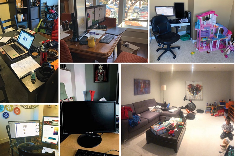 A sampling of the home workstations where CREB® staff are making the most of their new office environments.