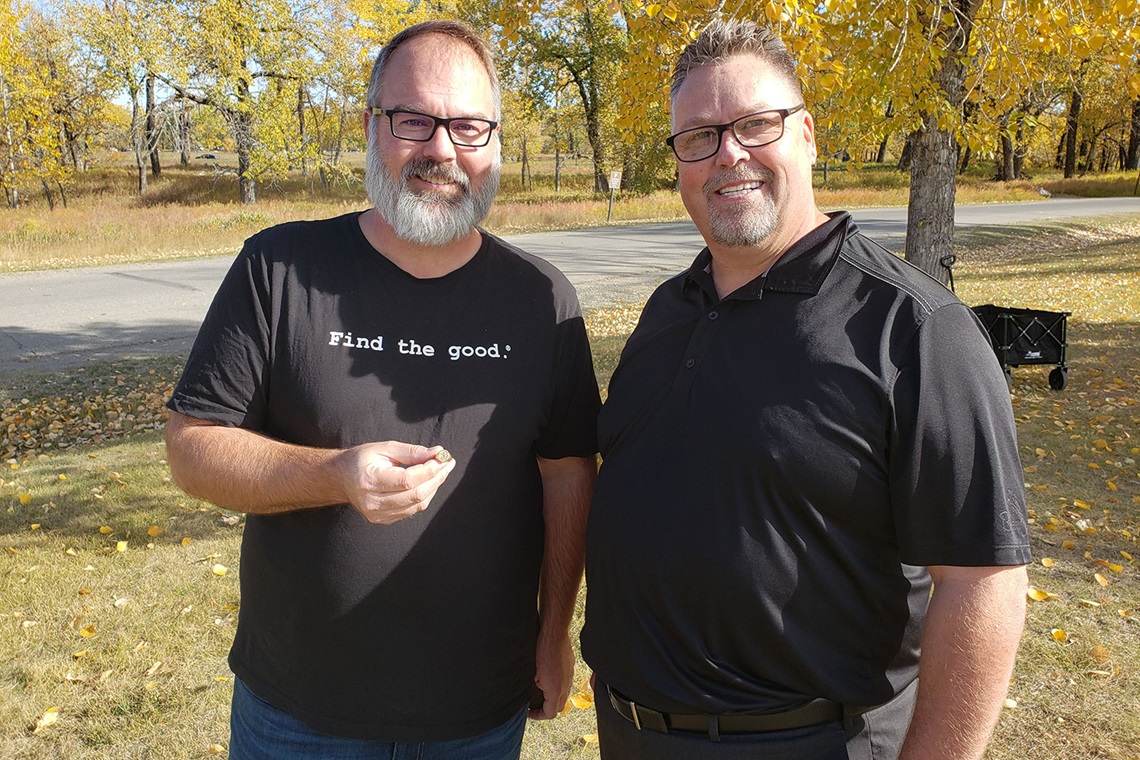 Kevin Niefer (right) reunited Chris Spronk with his gold ring nearly 30 years after it originally went missing at Sikome Lake.
Courtesy of Kevin Niefer