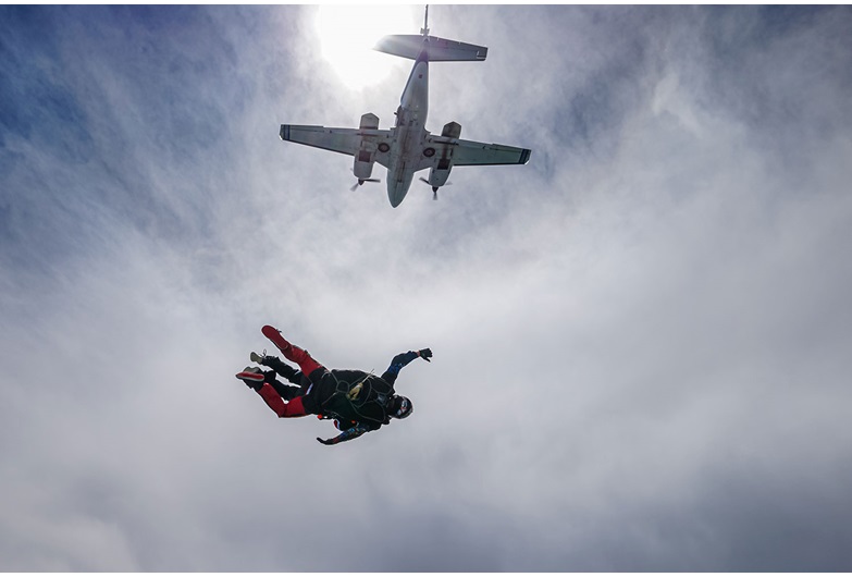 Calgary REALTOR® Brian van Vliet, seen here skydiving in 2019, will be jumping once again on Sept. 17 to raise funds for Kids Cancer Care.
Courtesy of Brian van Vliet
