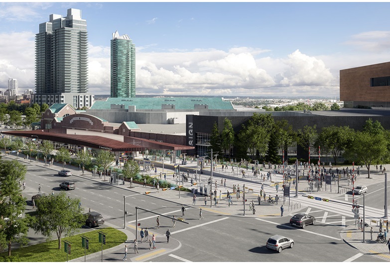An artist's rendering of the 17th Avenue S.E. extension and Victoria Park/Stampede Station rebuild project.
Courtesy of Calgary Municipal Land Corp.