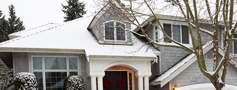 A house in the snow.