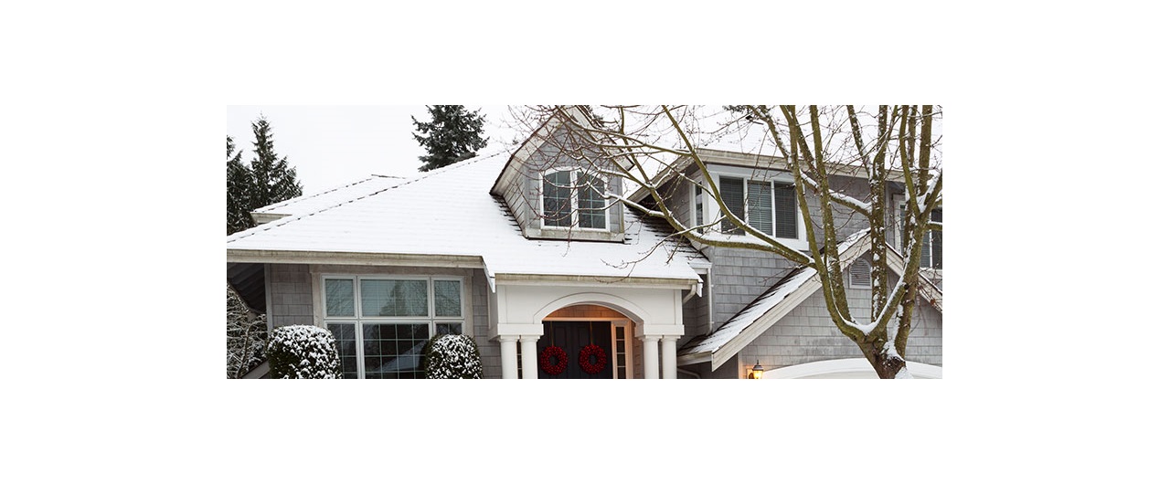 A house in the snow.